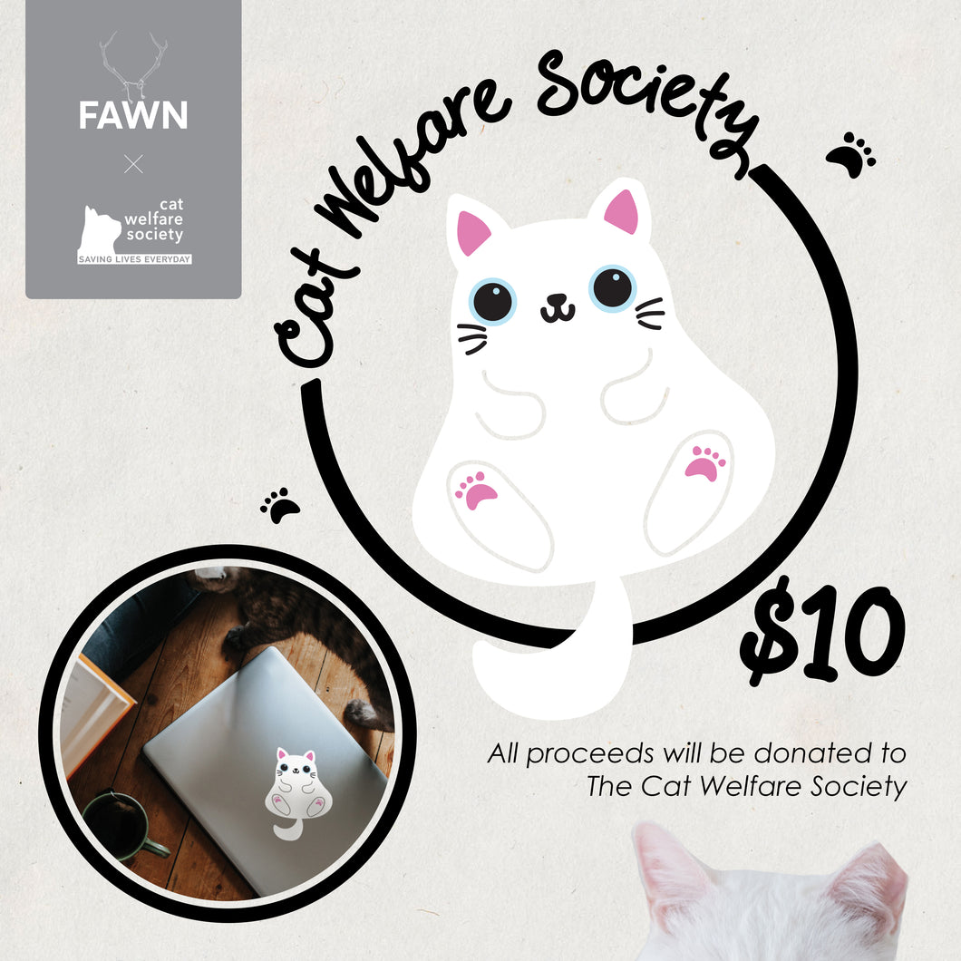 Fawn Products x Cat Welfare Society : Polar Bear the Fat White Cat